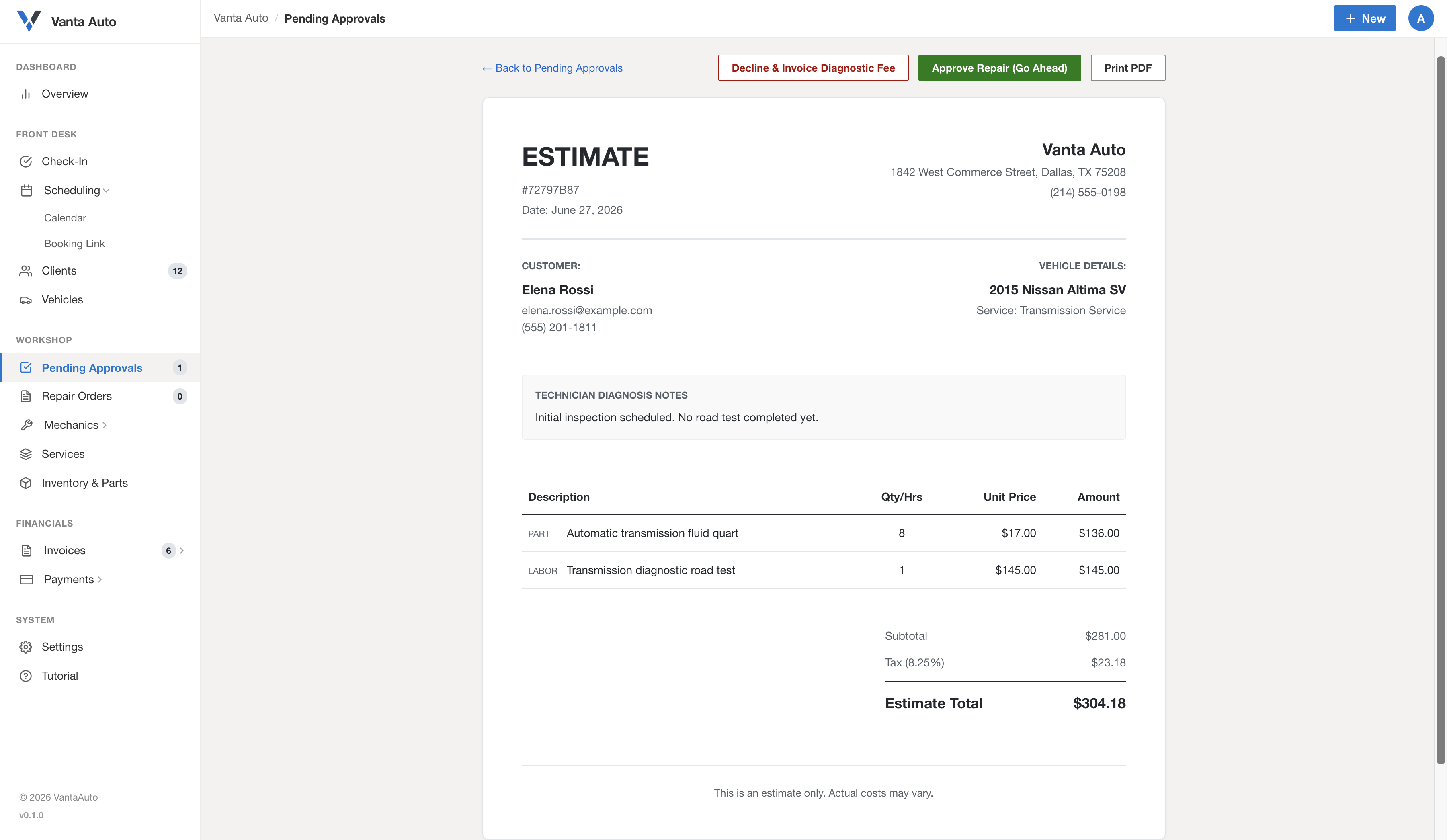 Digital Estimate