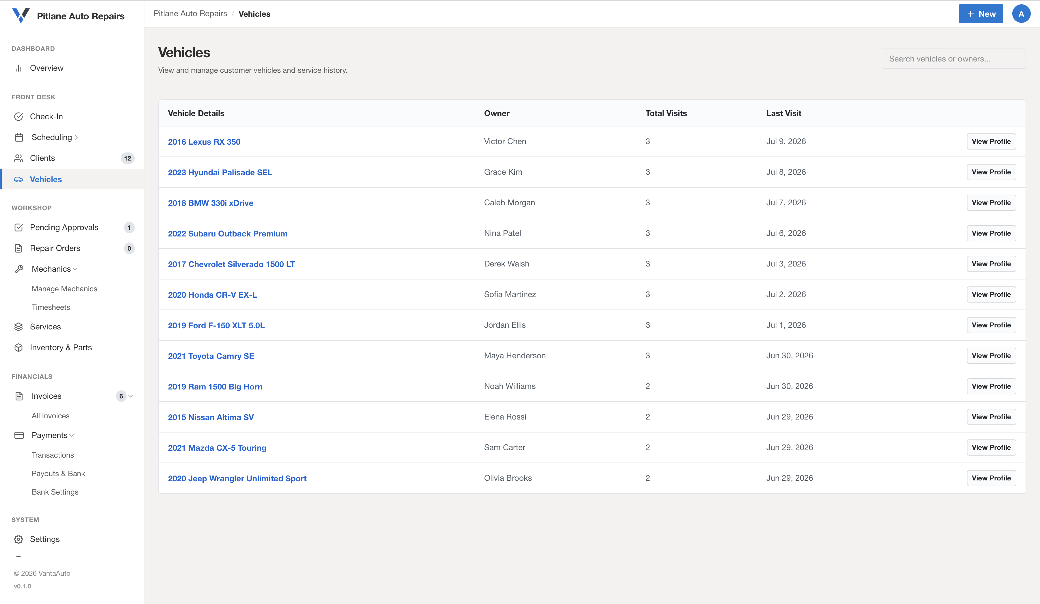 Vehicle Database